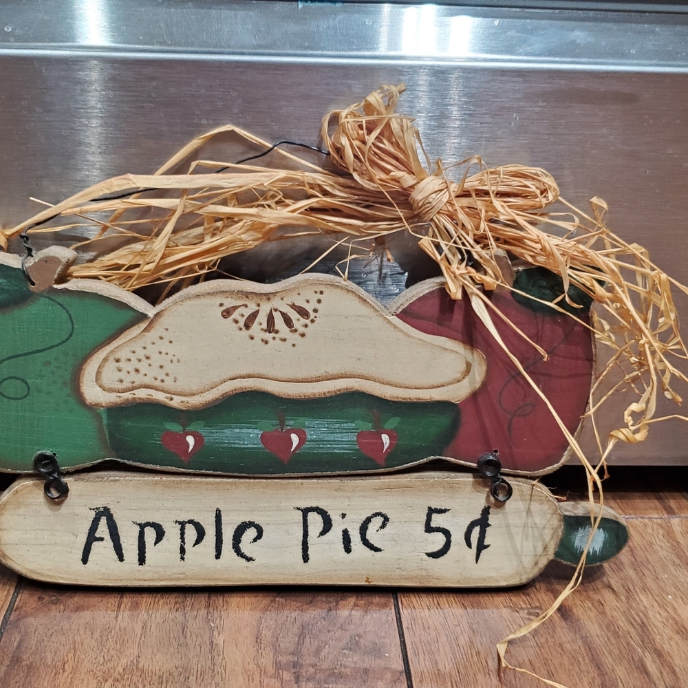 Apple Pie 5 Cents!  Wood Hanging Sign!